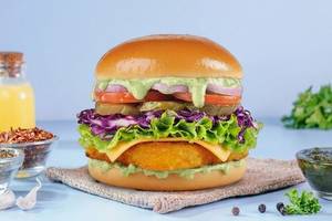 Chimichurri Spicy Paneer Burger.