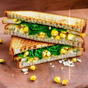 Cheese corn spinach sandwich
