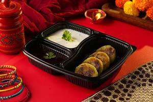Sweet Potato Tikki, Imly Chutney & Curd Thali