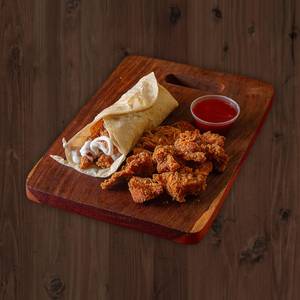 Spicy Chicken Crispy Wrap & Chicken Popcorn