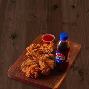 Hot Chicken Wings (4 Pcs) + Piri Piri Tenders (3Pcs) + Pepsi 250Ml