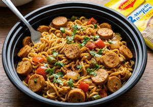 Chicken Sausage Maggi