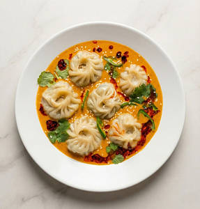Cheese Mushroom Jhol Momos