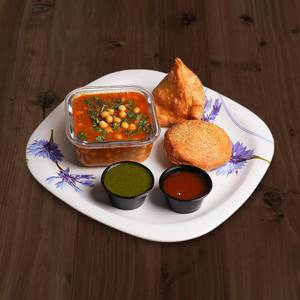 1 Dal Kachori + 1 Samosa With Matar Ke Chole 
