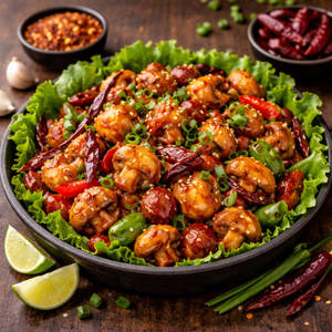 Dry Chilli Mushroom