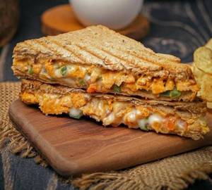 Chicken 65 cheese stuffed Sandwich