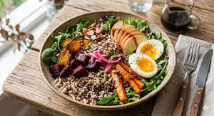 Quinoa And Nuts Salad Bowl - Egg.