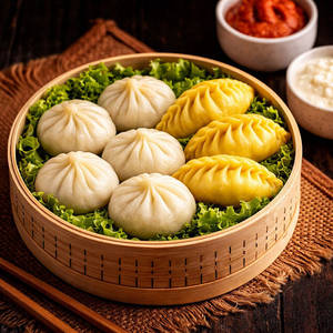Mushroom And Cheese Corn Momo Combo (6pieces)