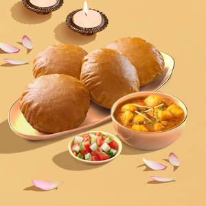 Falahari Aloo Sabzi with Singhara Singhara Poori
