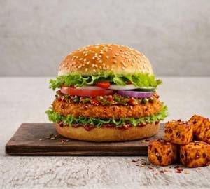 Panner Schezwan Burger