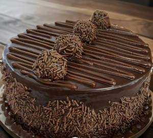 Chocolate Design Top Of Ferrero Rocher Cake
