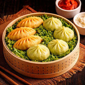 Paneer And Veg Momo Combo (6pieces)