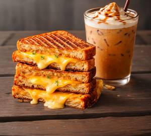 Veg Grilled Sandwich With Cold Coffee