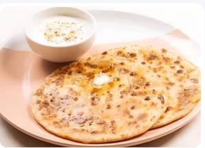 2 Ghee  Aloo Paratha  With Dahi ( Curd )