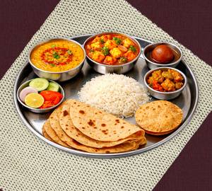 Dal Fry & Kadhai Paneer Thali  [With Dal Fry]