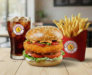 Veg Burger Meals (burger, 250 Ml Cold Drinks, Fries)
