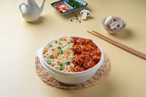 Veg Fried Rice with Chilli Garlic Mushroom