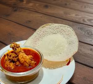 3 Appam+ Chicken Curry