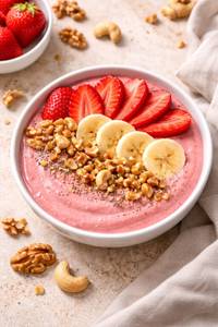 Strawberry Banana Smoothie Dessert Bowl