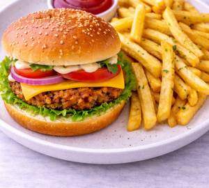 Veg Burger & Fries
