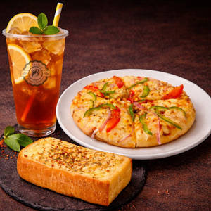 Mini Pizza + Garlic Toast & Mouthwatering Cold Coffee