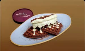 Belgium white chocolate waffle