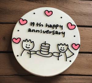 Anniversary Customize Vanilla Cartoon Cake