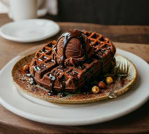 Dark Choco Ice Cream Waffle