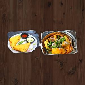 Sambharwadi [2 Pieces]+Aloo Bonda Rassa [2 Pieces]+Shegaon Kachori [2 Pieces]