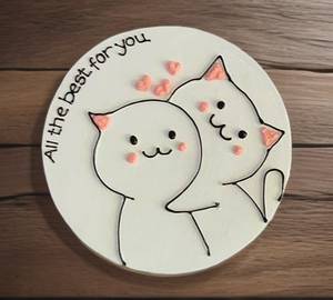 Cat Design Gulab Jamun Layer Cake