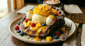 Mango Cheesecake Bliss Waffle