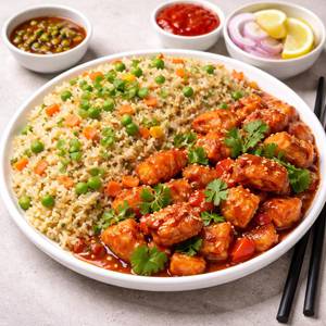 Veg Fried Rice with Chicken Chilli Combo