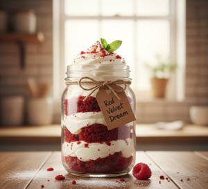 Red velvet cake jar