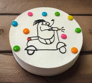 Bike Lover Pineapple Cartoon Cake