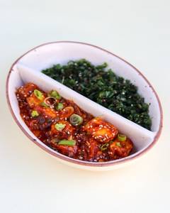 Indo Cottage Cheese With Crackling Spinach