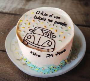 Car Design Vanilla Colour Full Cake