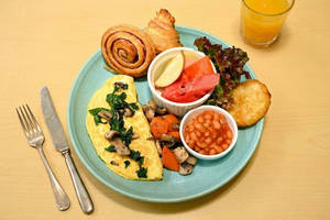 Breakfast Set 2 (mushroom Cheese Or Mushroom Spinach)