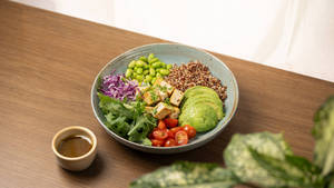 High Protein Edamame Quinoa Bowl