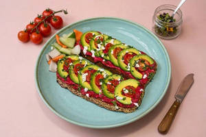 Beetroot Humus And Avacado On Toast