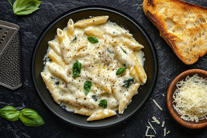 Veg Alfredo Pasta [white Sauce]