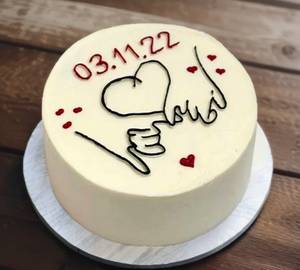 Customize Date Red Velvet Cake
