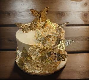 Butterfly Pineapple Birthday Flowers Cake