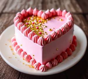 Pink Blueberry Heart Shape Love Cake