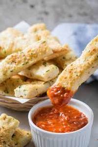 Garlic bread sticks and dip