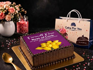 Best Of Luck Farewell Chocolate Photo Cake [500 G]