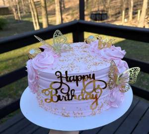 Chocolate Truffle Pink Butterfly Theme Cake