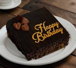 Chocolate Chocochips Birthday Square Shape Cake