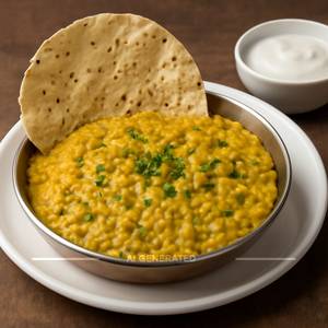 Dal Khichdi (With Roasted Papad)