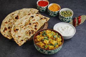 Jeera Aloo( Half)+dahi (100ml)+ 3 Tandoori Roti