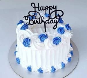 Happy Birthday Blue Design Black Forest Cake